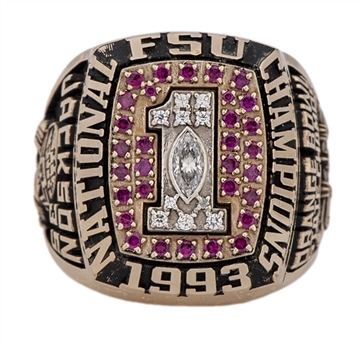 1993 FSU Seminoles NCAA Championship Players Ring - Sean Jackson